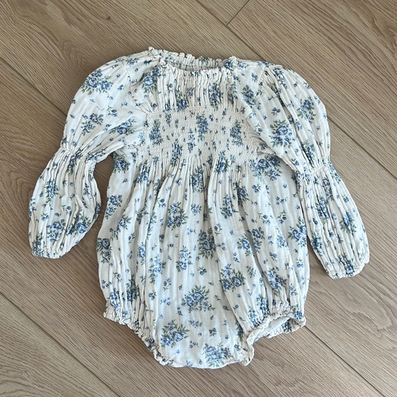 Nothing Fits But Baby Floral Smocked Romper - Picture 2 of 9